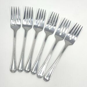 Rogers Co. Stanley Roberts TRIO ROSE PETAL Stainless Set of 5 Salad Forks 6.5”
